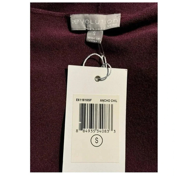 NEW Evolution Women's Small Red Burgundy Cardigan Sweater Lightweight Knit‎ NWT - Picture 4 of 7